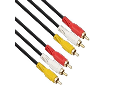 RCA 3선 3m av케이블 스피커연결선 스피커케이블 스테레오케이블 음향케이블